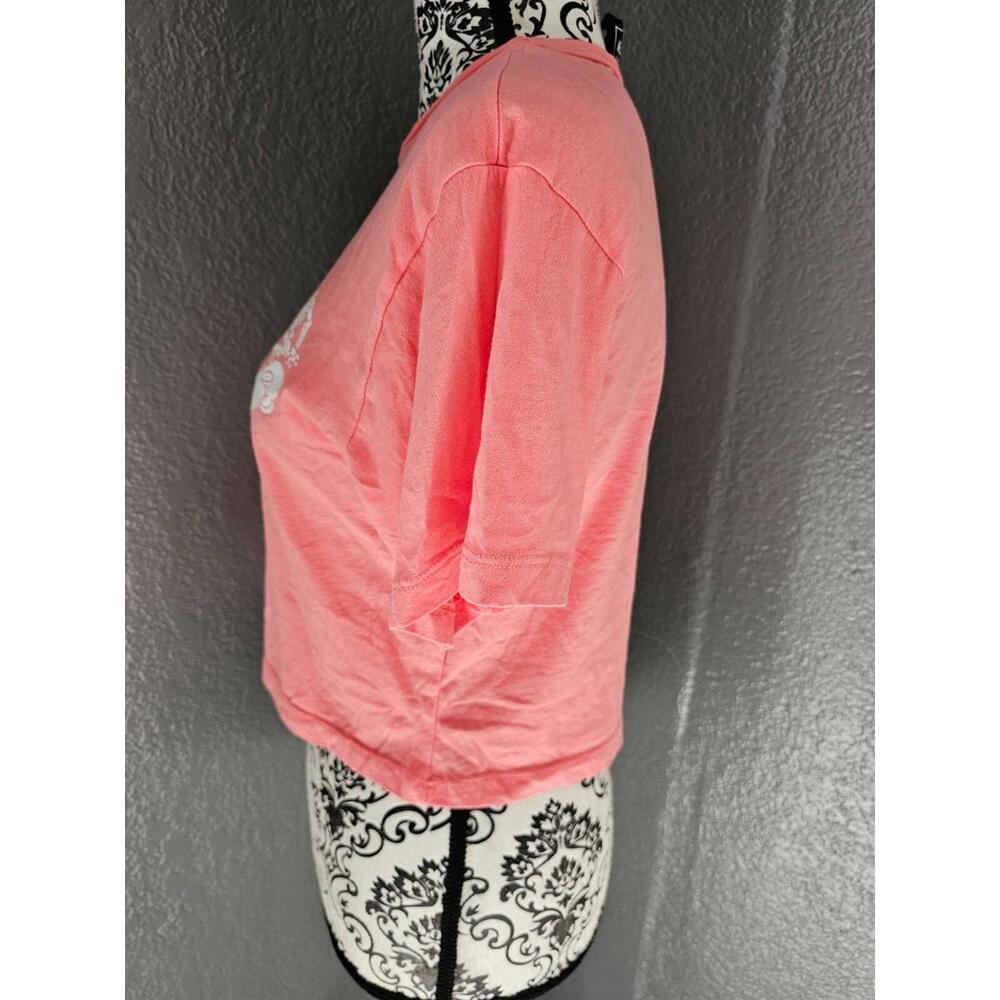 Women's Riot Queen Crop Top Pink Size Small Skeletons Skateboarding Live To Ride - Picture 8 of 14